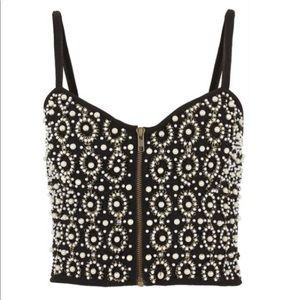 TOPSHOP - Pearl Embellished Crop Top Bralette